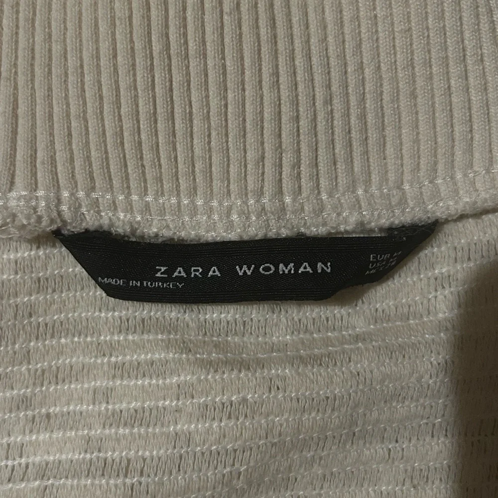 Zara Cream Fringe Textured Turtleneck Sweater - Picture 5 of 5